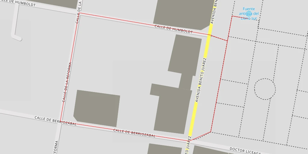 Map of the trail for Fuente antigua del Llano sur