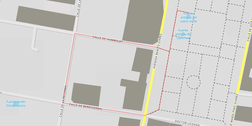 Map of the trail for Fuente antigua del Llano norte