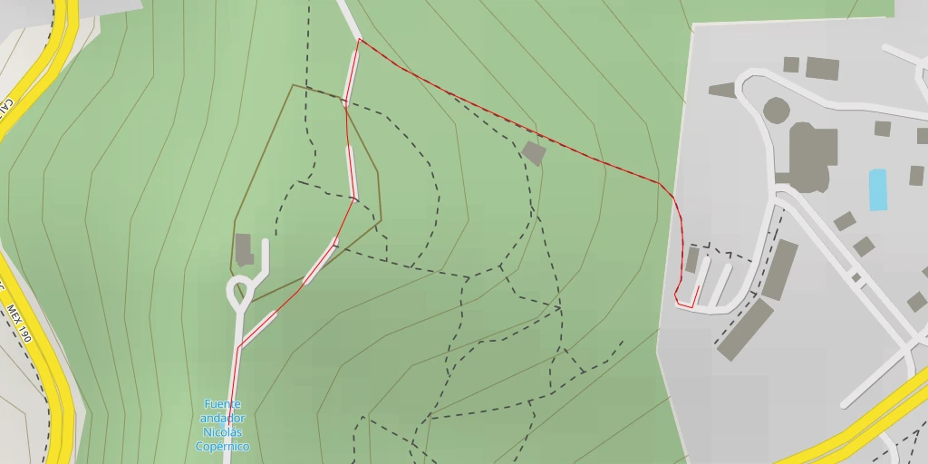 Map of the trail for Fuente andador Nicolás Copérnico