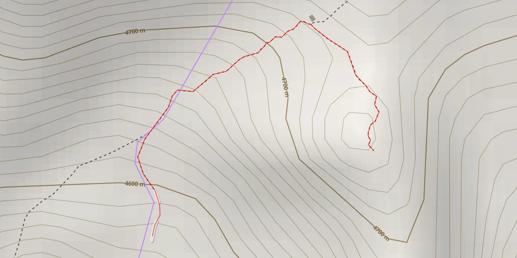 Map of the trail for Ruta cara sur