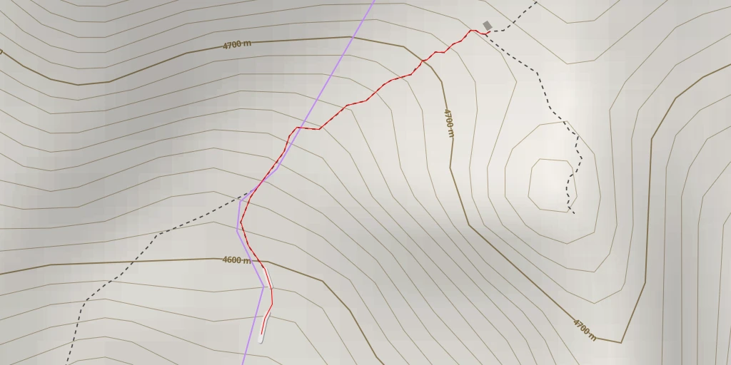 Map of the trail for Ruta cara sur