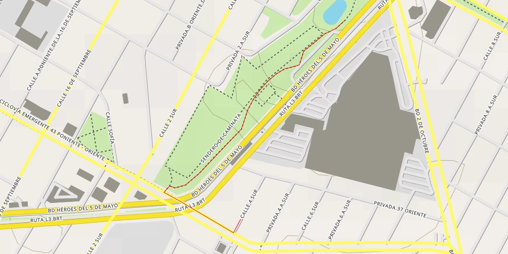 Map of the trail for Calle 4 Sur