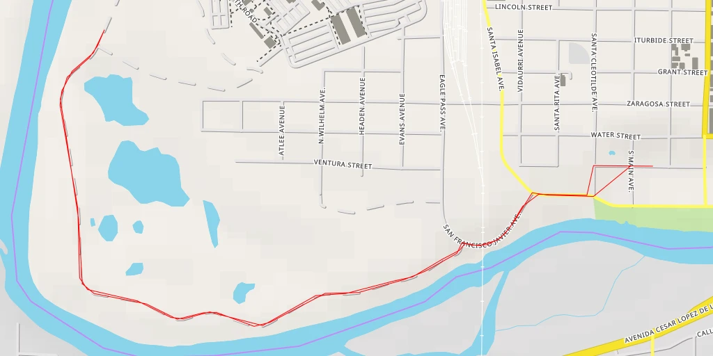 Map of the trail for River Road - River Road - Laredo