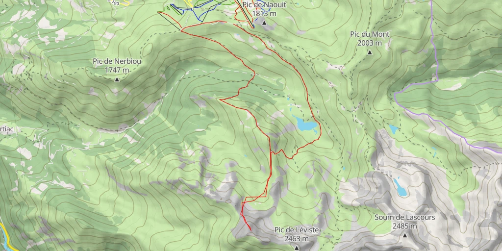 Carte de l'itinéraire :  Soum de Leviste