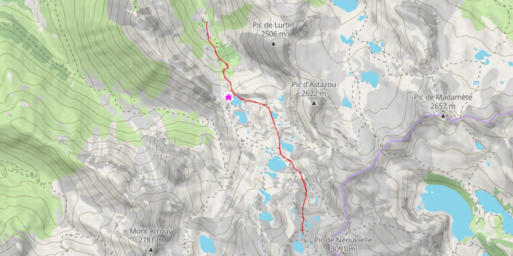 Carte de l'itinéraire :  65120 - Gavarnie-Gèdre