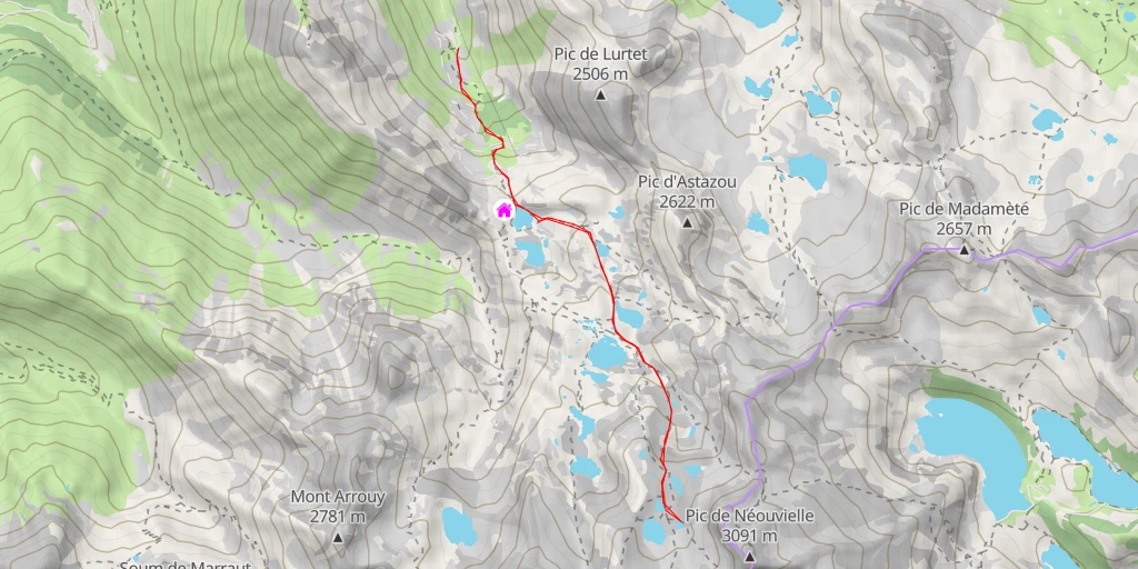 Carte de l'itinéraire :  65120 - Gavarnie-Gèdre