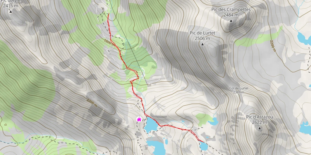 Carte de l'itinéraire :  Lac de Mounicot