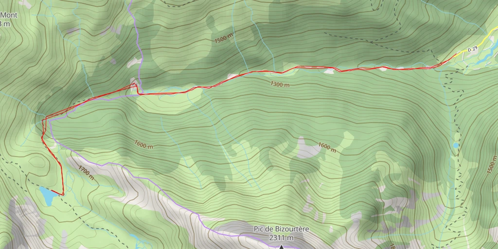 Carte de l'itinéraire :  Lac d'Ourrec