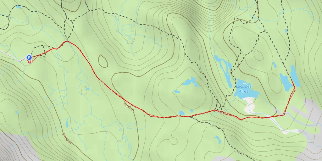 Carte de l'itinéraire :  Sentier des Lacs des Aires - Sentier des Lacs des Aires - Gavarnie-Gèdre