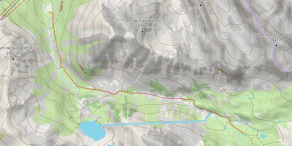 Carte de l'itinéraire :  Refuge d'Aygues-Cluses (en construction)