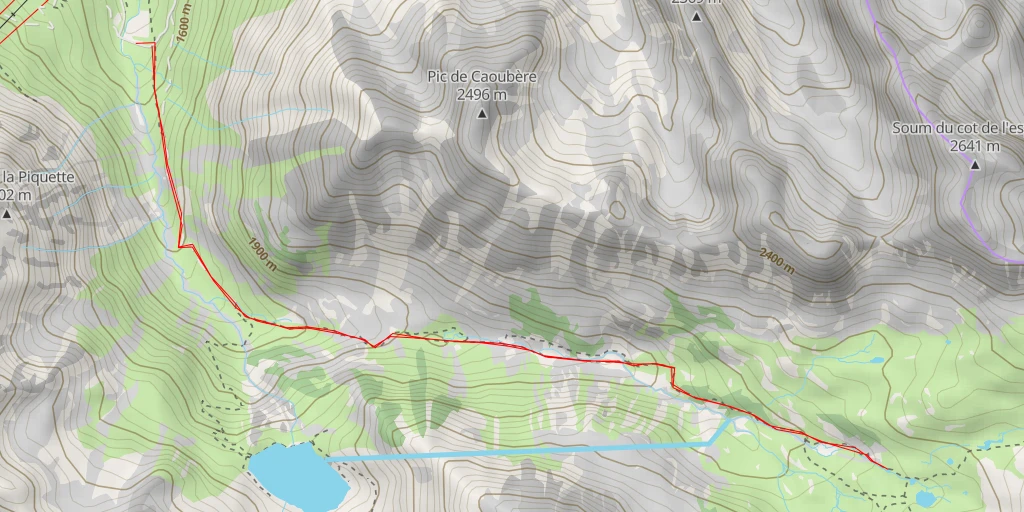 Carte de l'itinéraire :  Refuge d'Aygues-Cluses - Porteilh–Aygues Cluses par le pas de la Crabe