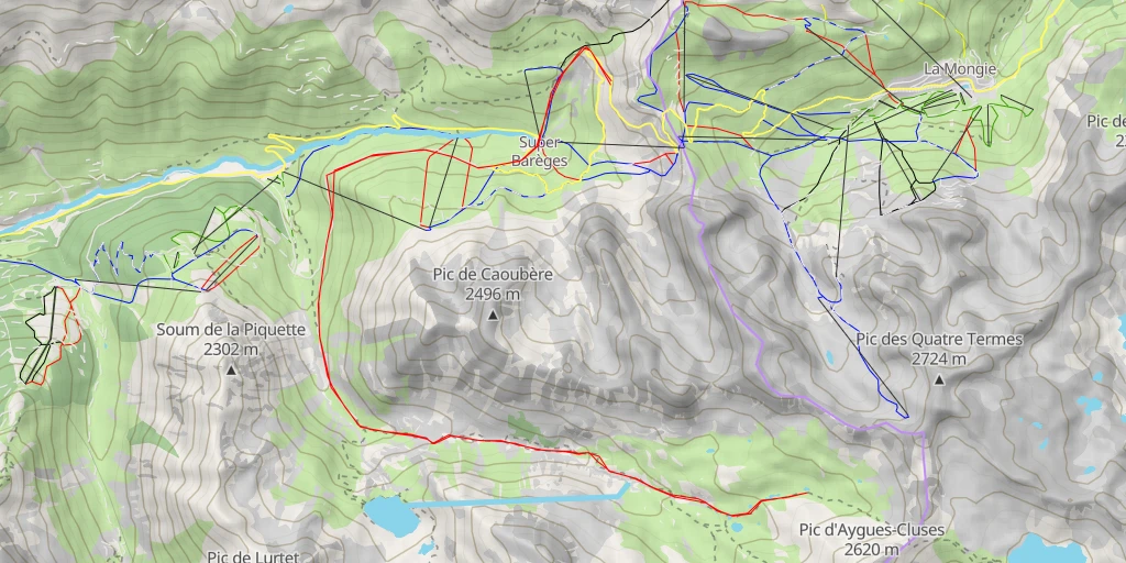 Carte de l'itinéraire :  Porteilh–Aygues Cluses par le pas de la Crabe - Porteilh–Aygues Cluses par le pas de la Crabe