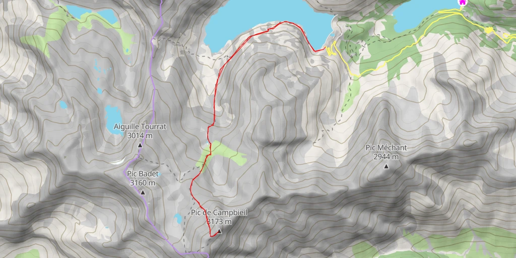 Map of the trail for Pic de Campbieil