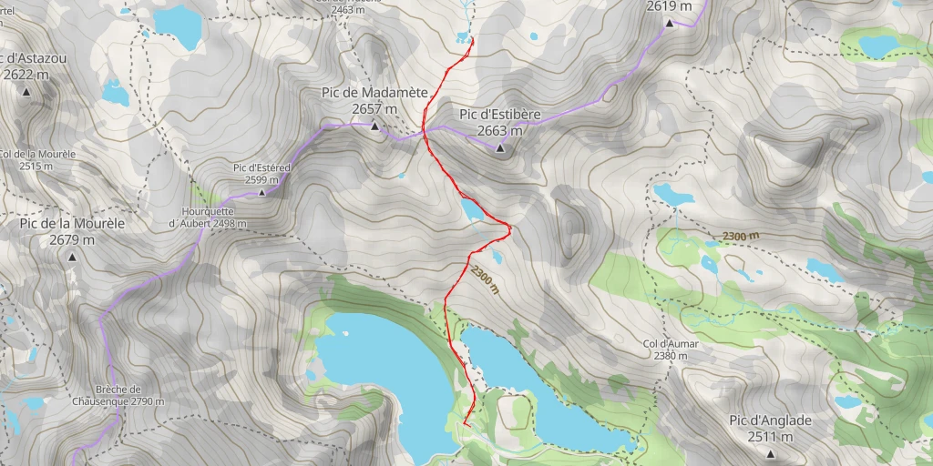 Map of the trail for Laquet de Madamète