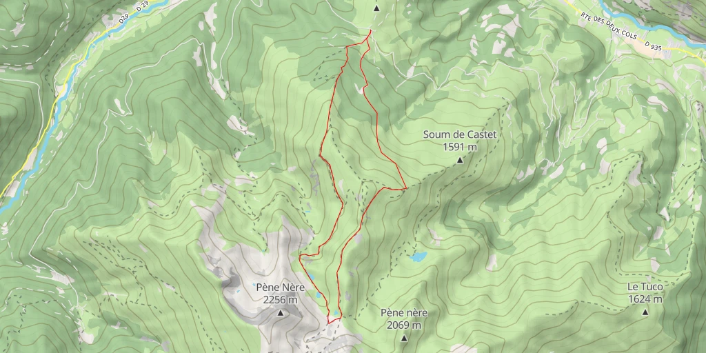 Carte de l'itinéraire :  Lac de Binaros Supérieur