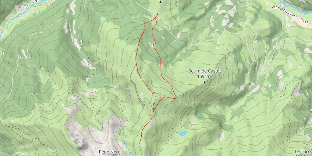 Carte de l'itinéraire :  Chemin de la Montagne de Binaros - Chemin de la Montagne de Binaros