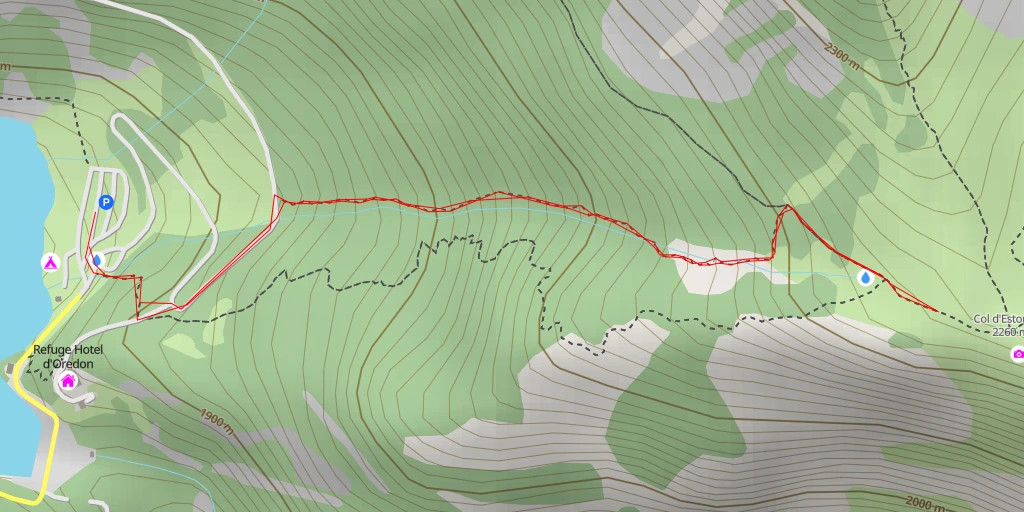 Carte de l'itinéraire :  Hount du Cap D'Estoudou - Aragnouet