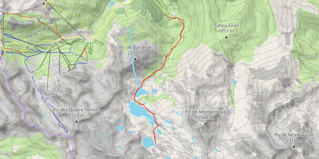 Carte de l'itinéraire :  Sentier du Pic de Portarras