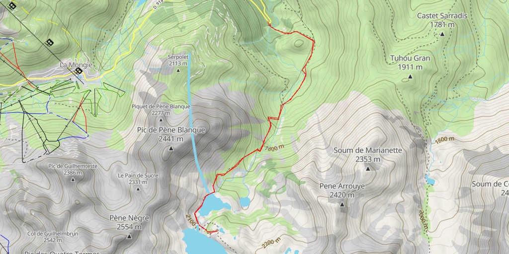 Map of the trail for Cabane de Greziolles - D 918