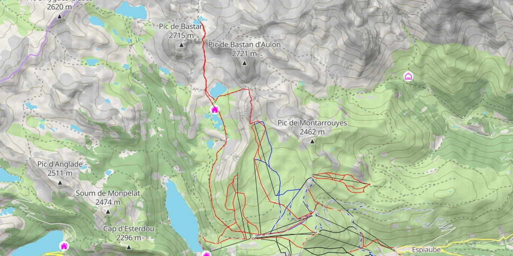 Carte de l'itinéraire :  Tuhou Arédoun du Bas