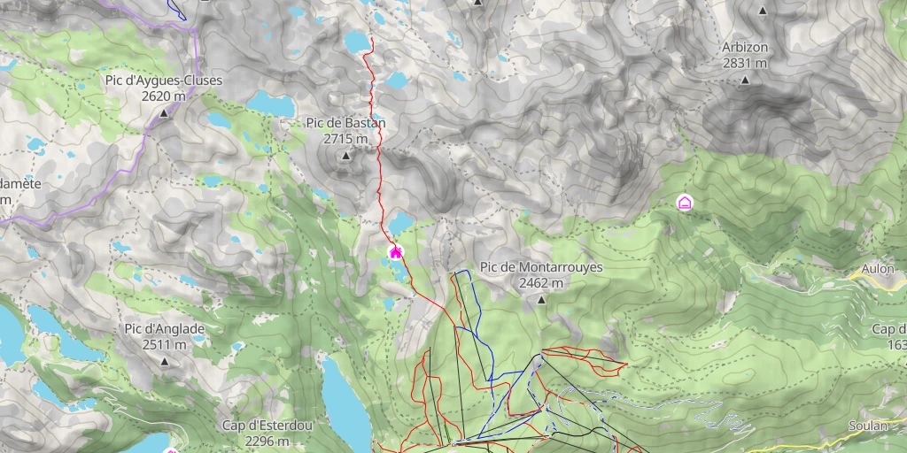 Map of the trail for Refuge de Campana de Cloutou Depuis le col de Portet (Saint Lary Soulan)