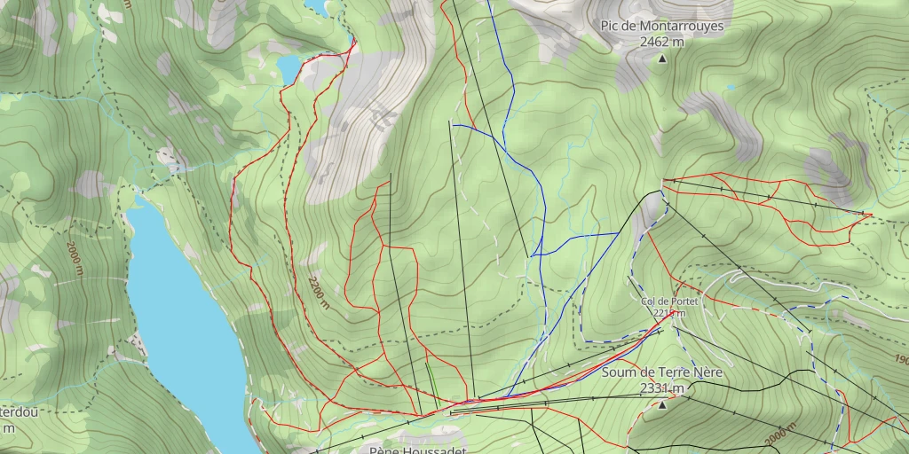 Carte de l'itinéraire :  Lacs de Bastan