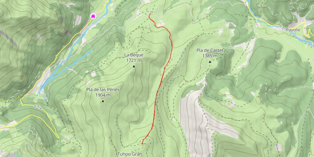 Carte de l'itinéraire :  Castet Sarradis