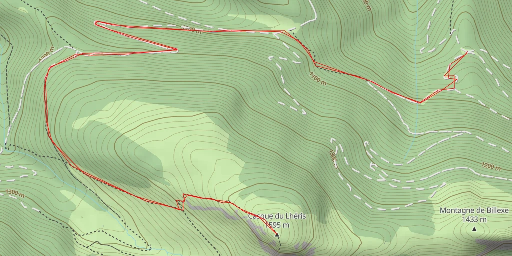 Carte de l'itinéraire :  Casque du Lhéris