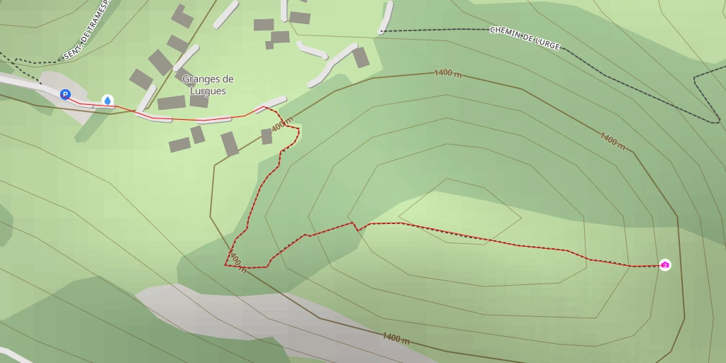 Carte de l'itinéraire :  Chemin de Lurgues