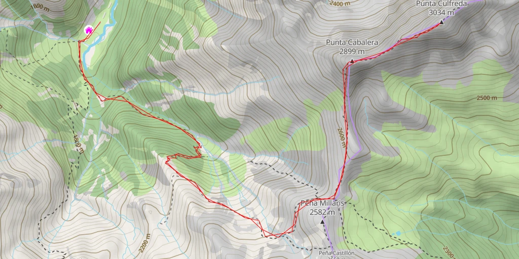 Map of the trail for Punta Culfreda