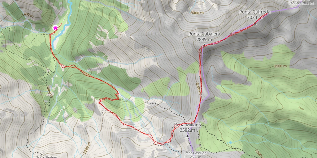 Carte de l'itinéraire :  Punta Culfreda Norte