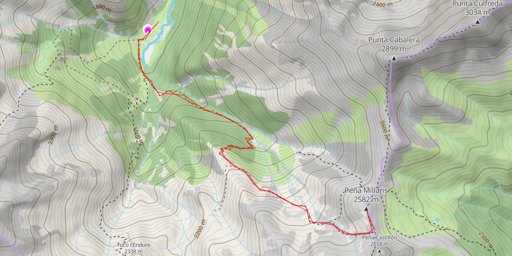 Carte de l'itinéraire :  Pena Millaris