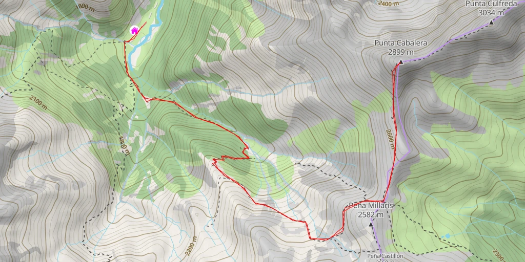 Carte de l'itinéraire :  Punta Cabalera