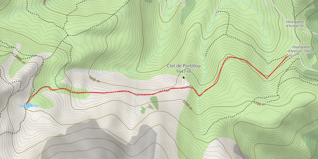 Carte de l'itinéraire :  Lac d'Arou