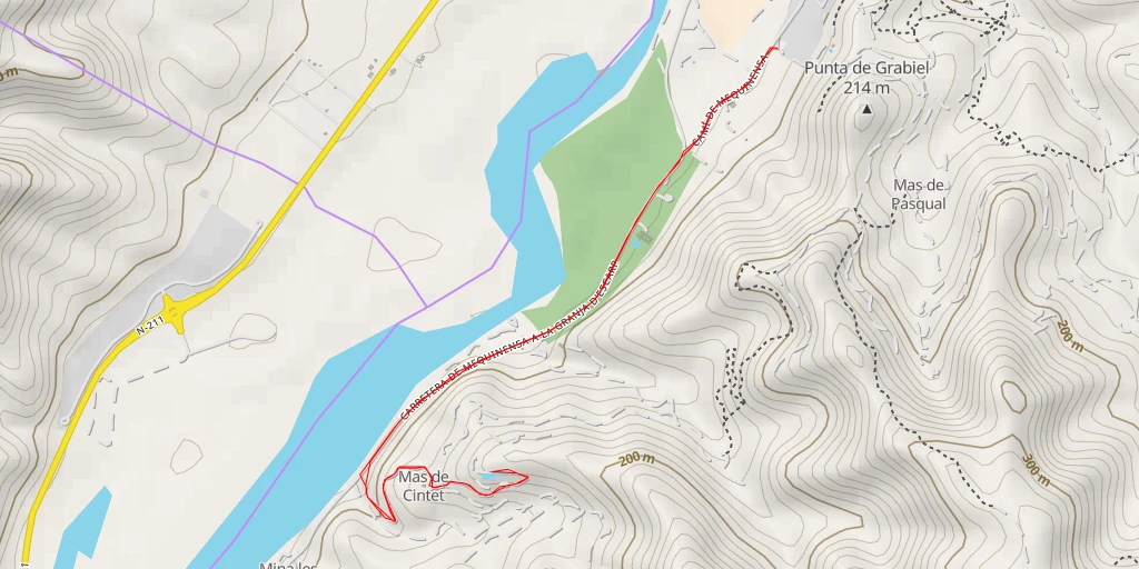 Carte de l'itinéraire :  Carretera de Mequinensa a la Granja d'Escarp - Carretera de Mequinensa a la Granja d'Escarp