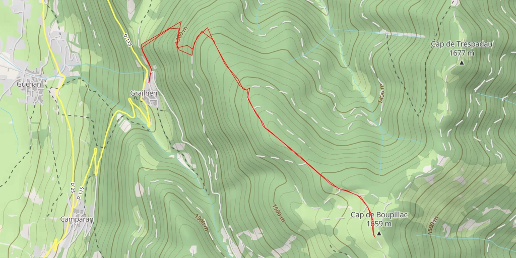 Carte de l'itinéraire :  Cap de Boupillac