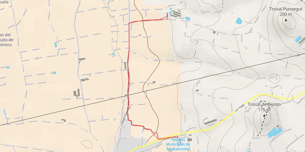 Map of the trail for Carretera de Fraga a Massalcorreig - Carretera de Fraga a Massalcorreig