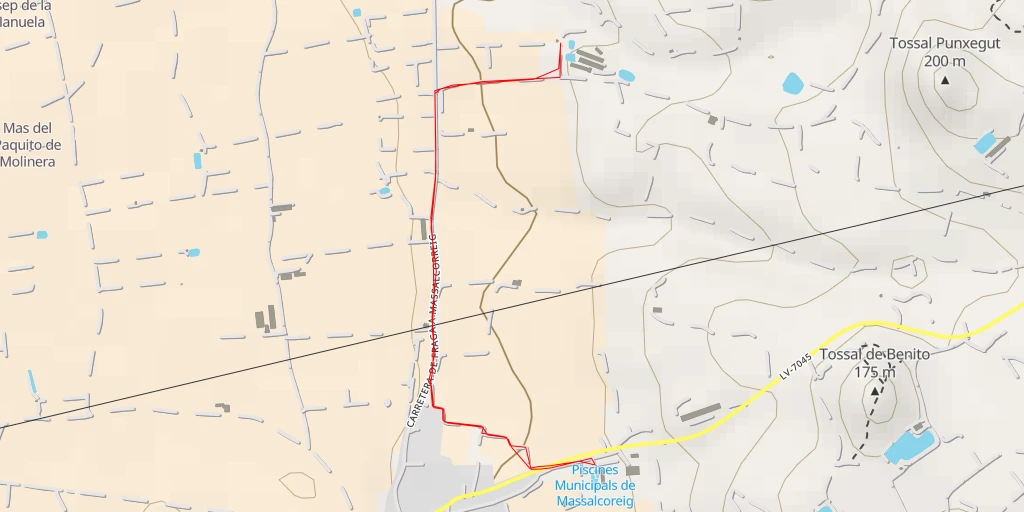 Map of the trail for Carretera de Fraga a Massalcorreig - Carretera de Fraga a Massalcorreig