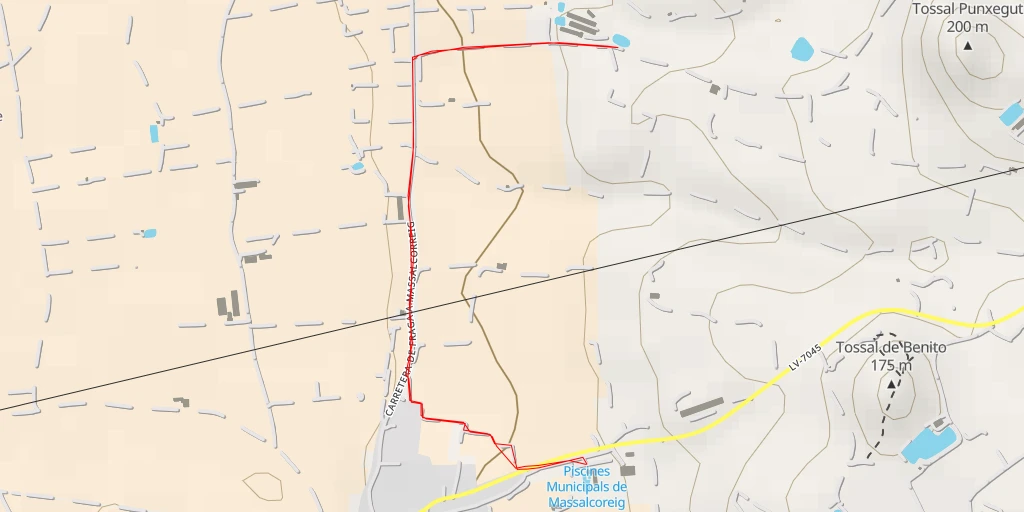 Map of the trail for Carretera de Fraga a Massalcorreig - Carretera de Fraga a Massalcorreig