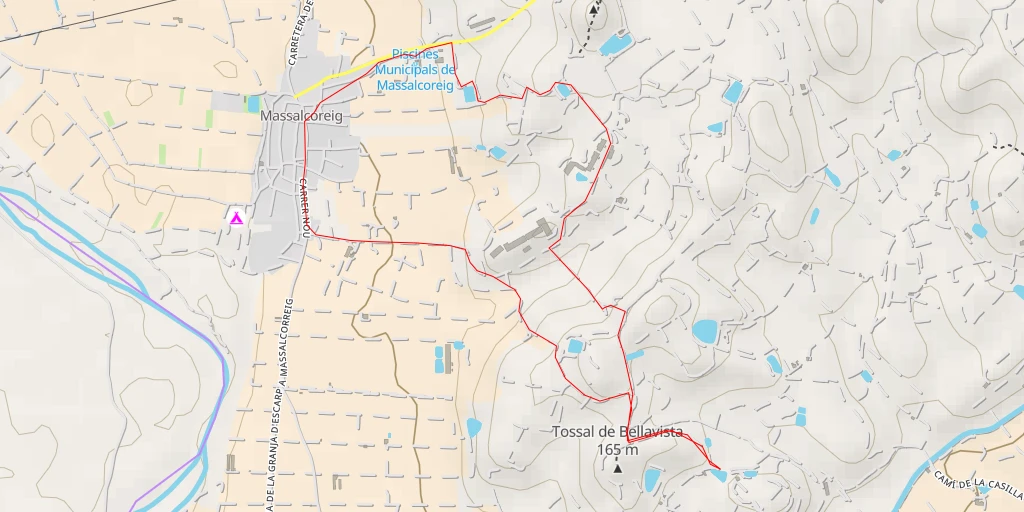 Map of the trail for el Pla