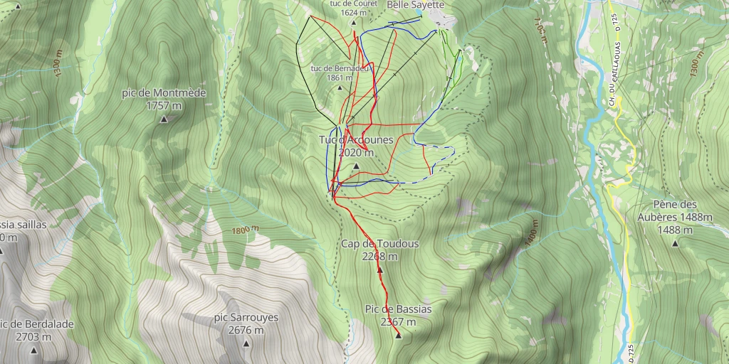 Map of the trail for Pic de Bassias