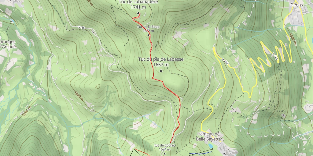 Carte de l'itinéraire :  Tuc de Labatiadère