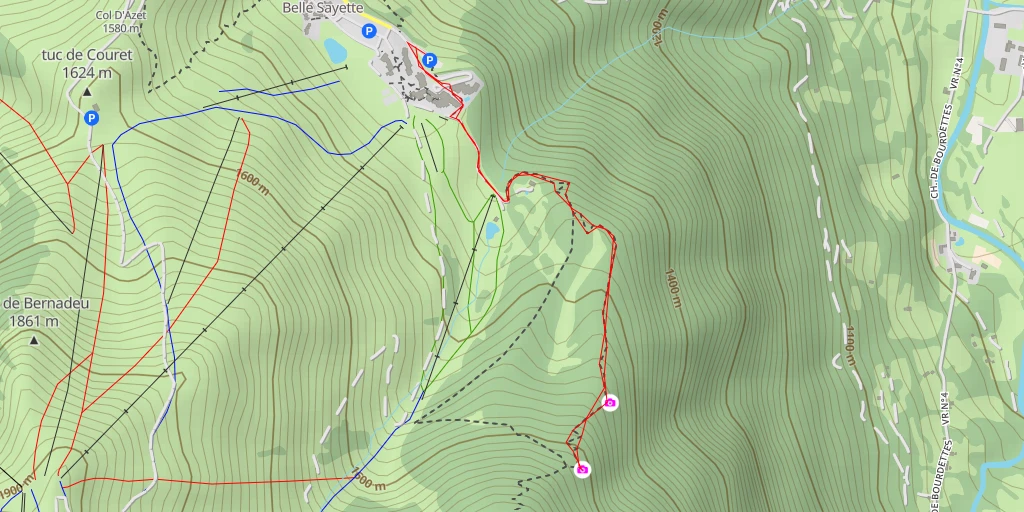 Map of the trail for Trounquet