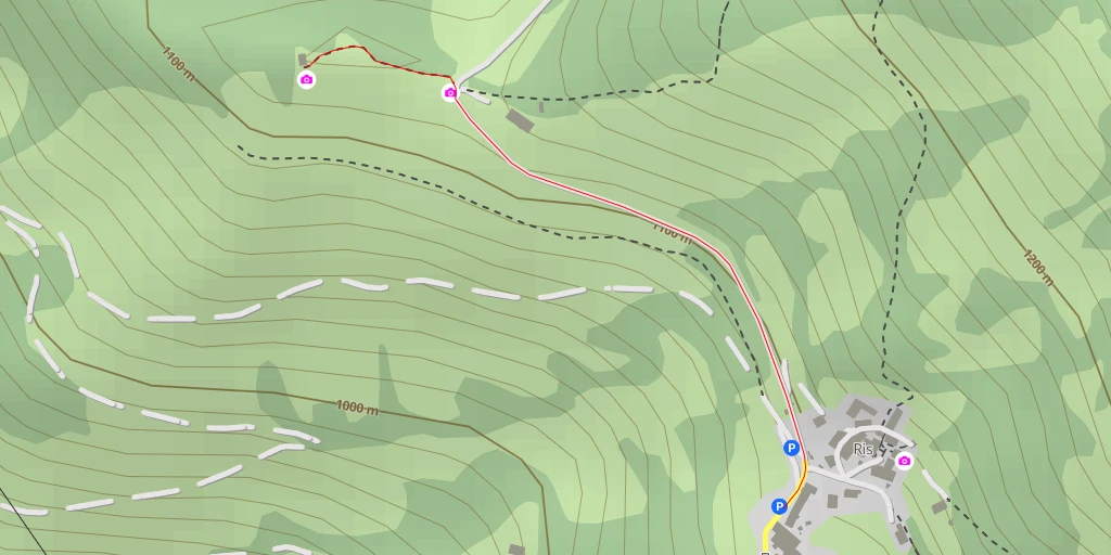 Carte de l'itinéraire :  La Chapelle des Neiges - Ris