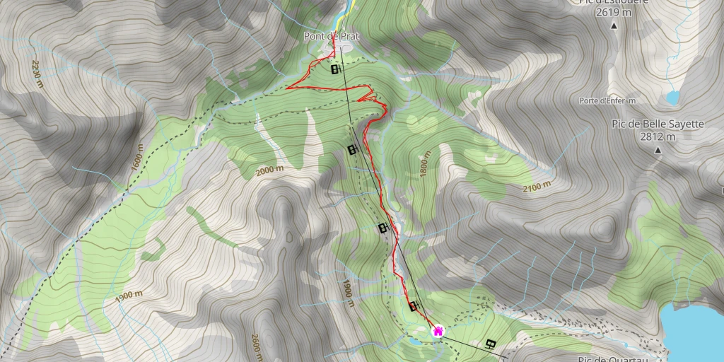 Carte de l'itinéraire :  Refuge de la Soula