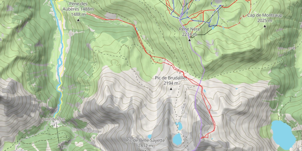 Map of the trail for Pic d'Espingo Par le Val d'Aube