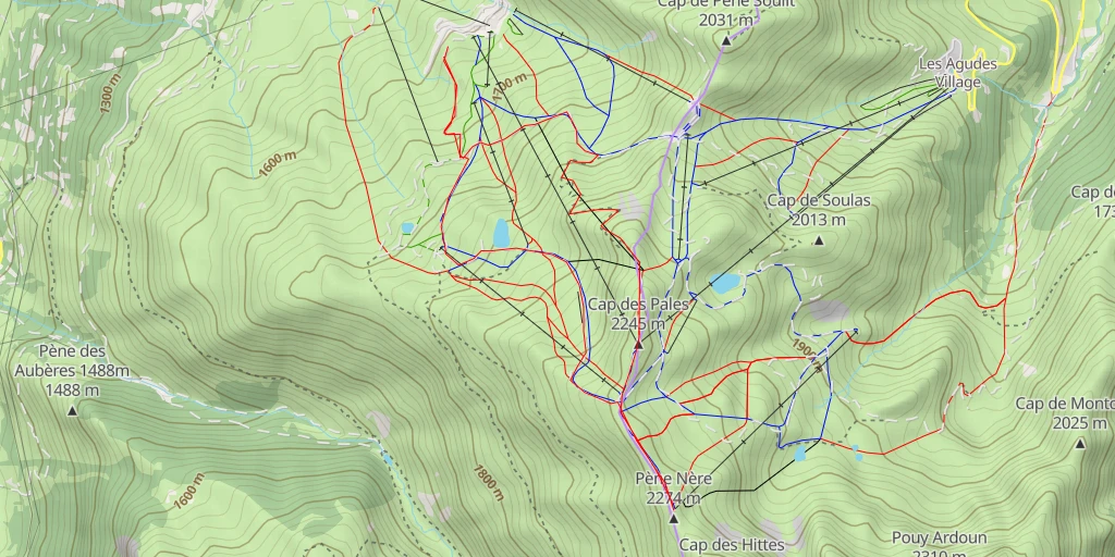 Map of the trail for Pène Nère