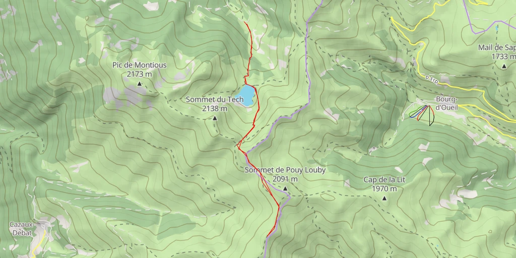 Carte de l'itinéraire :  Sommet de l'Aigle