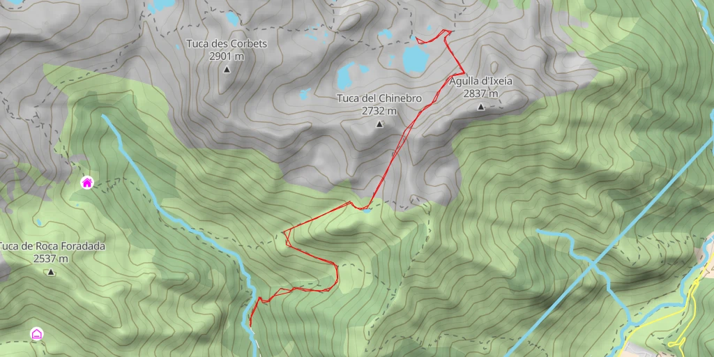 Carte de l'itinéraire :  Ibón Chico de Perramó