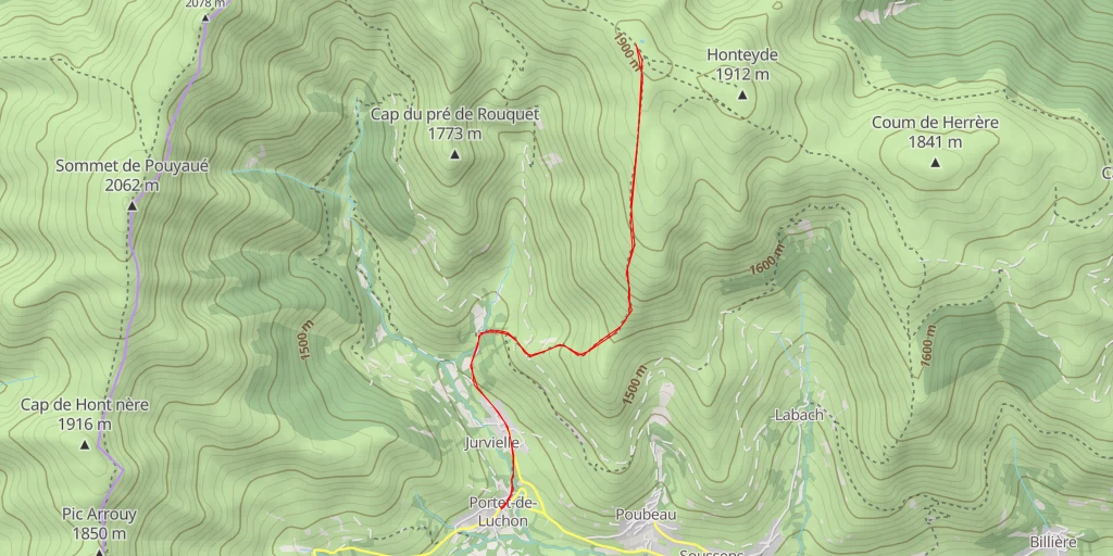 Carte de l'itinéraire :  Sentier de Sacrouès - Sentier de Sacrouès